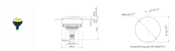 Mechanical Drawing - RAFI RAMO Illuminated Pushbutton Switches